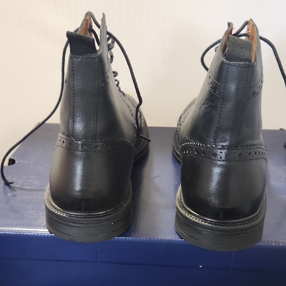 Stafford Black Leather Lace-Up Boots - Picture 5 of 7